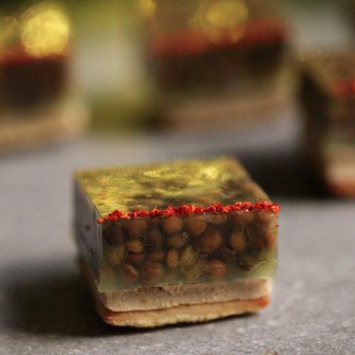 Aspic de lentilles au foie gras