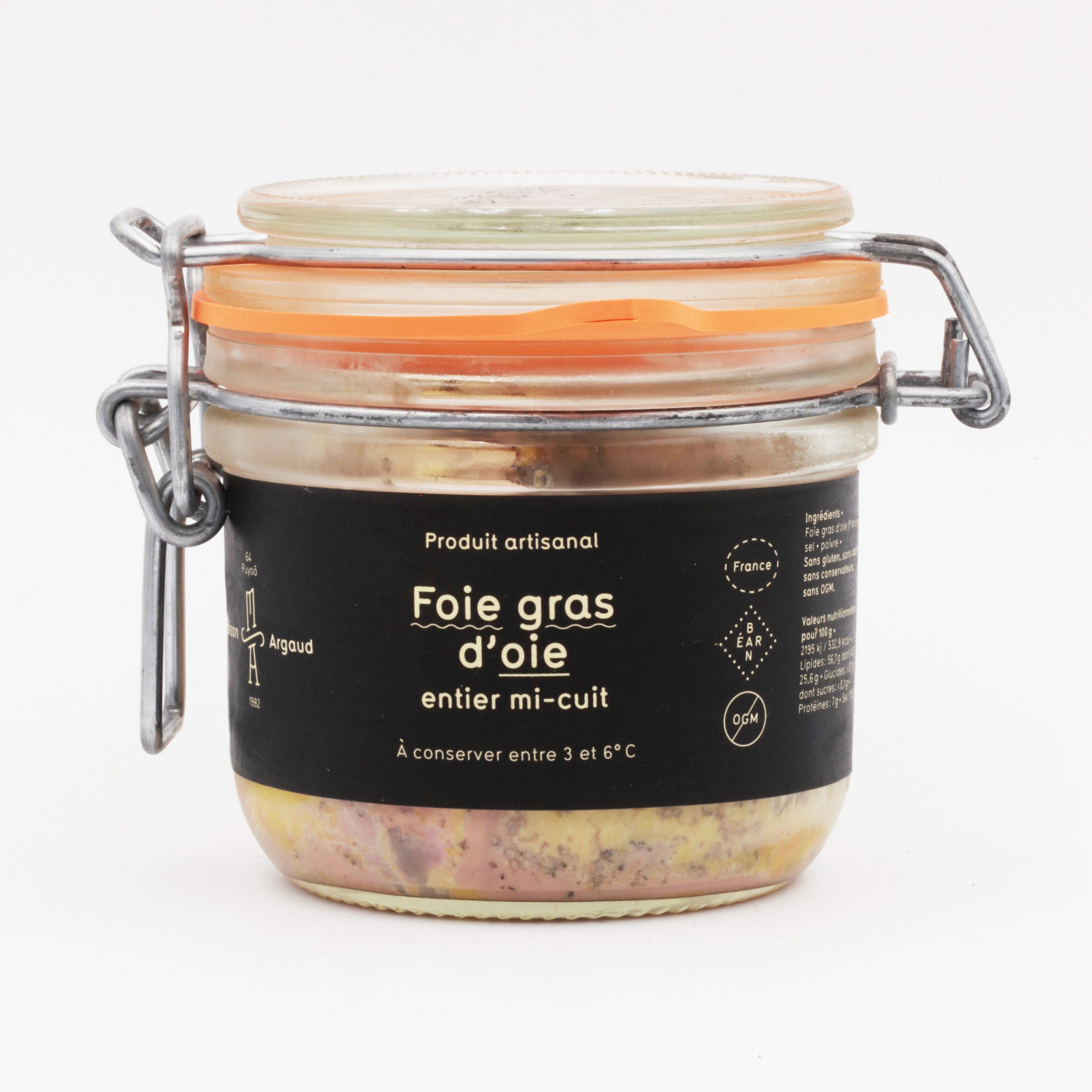 Foie gras d'oie entier mi-cuit en bocal - Maison Argaud