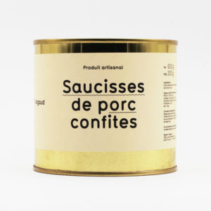 Saucisses de porc confites