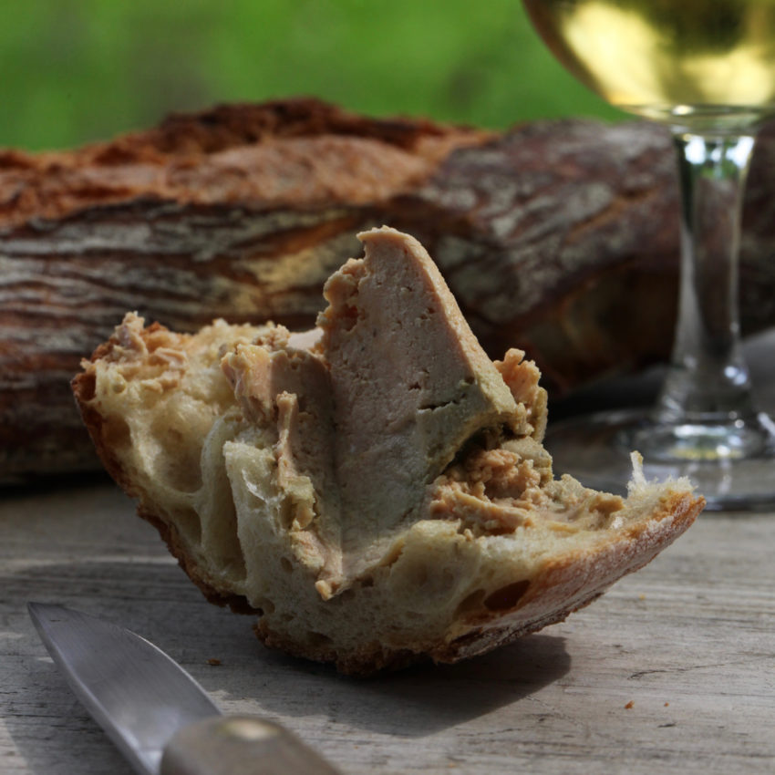 Tartine au bloc de foie gras d'oie