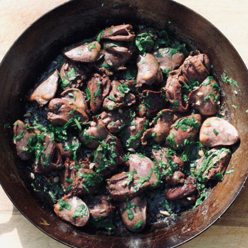 Recette de cœurs de canard persillé