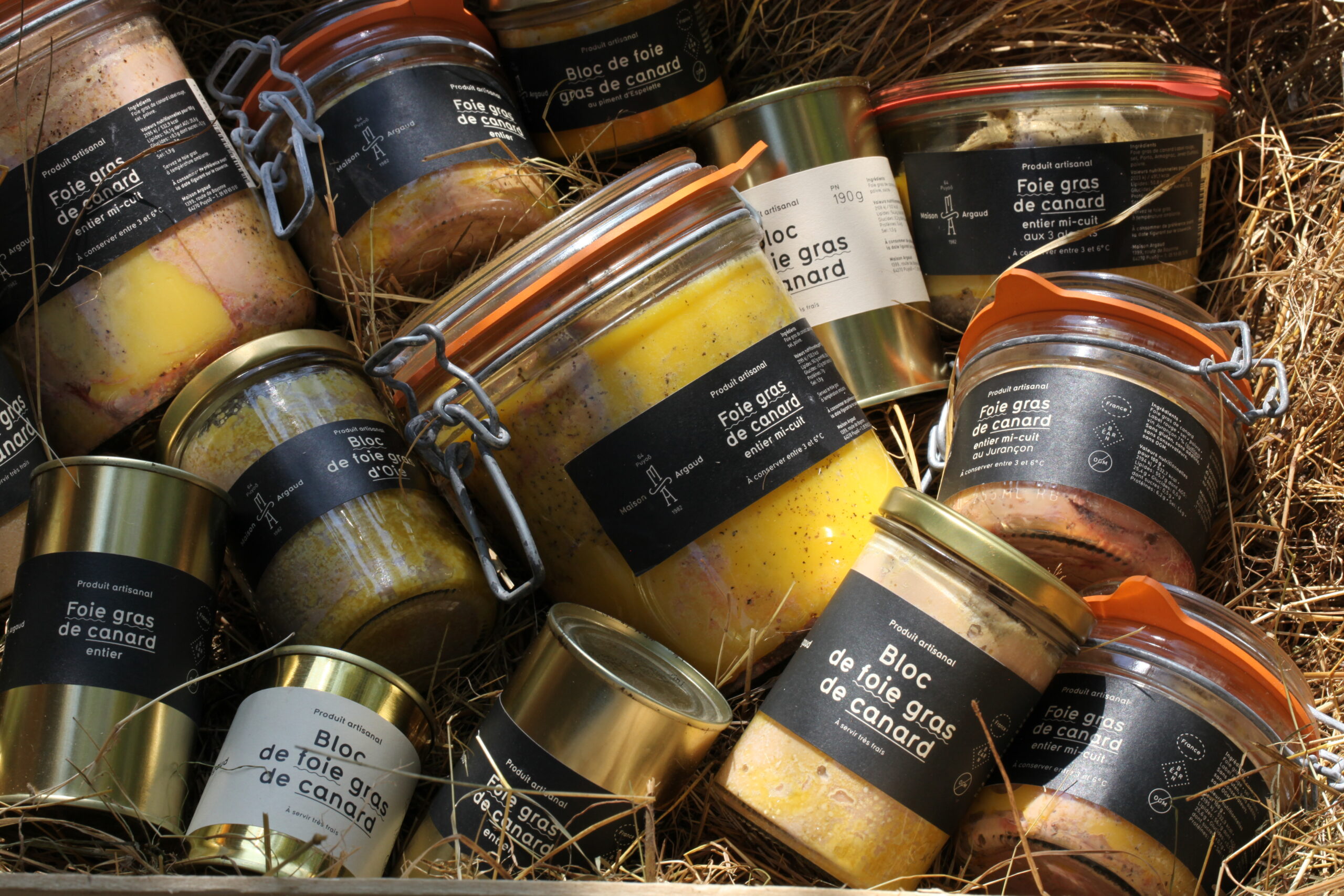 Bocaux de foie gras entier stérilisés